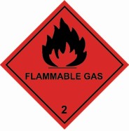 100 x 100mm Flammable Gas Labels